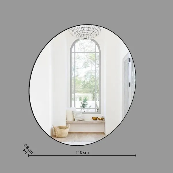 Atmosphera - Fali tükör ALICE átm. 110 cm fekete