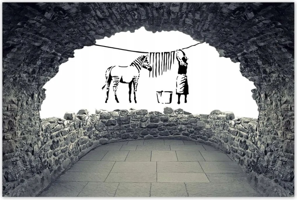 Poszterek 90x60 Zebra mosás Banksy Csíkok