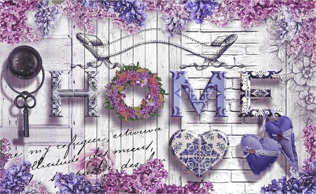 Flizelin fotótapéta Virágok Shabby Chic Romantikus dekoráció 254x184 +ragasztó