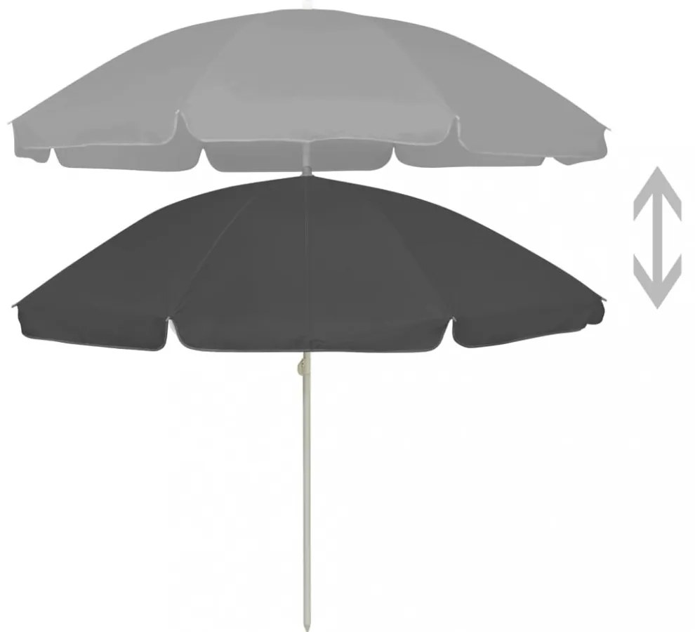 antracitszürke strandnapernyő 240 cm
