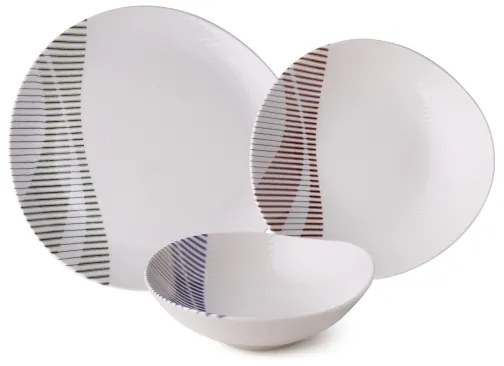 24 részes színes porcelán étkészlet