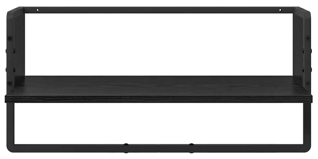 vidaXL Fali polc készlet 4 pcs Fekete tölgy 65 x 25 x 30 cm Faanyag