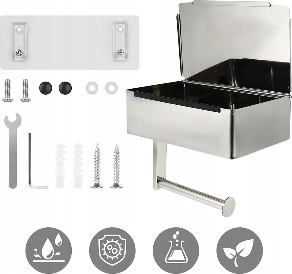 WC-papír tartó polccal Akasztó Wc-törlőkendő Tartó