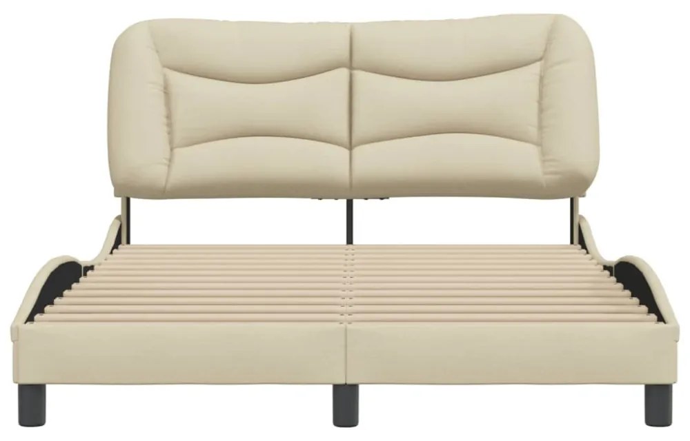 krémszínű szövet ágykeret matrac nélkül Hvar 140 x 190 cm