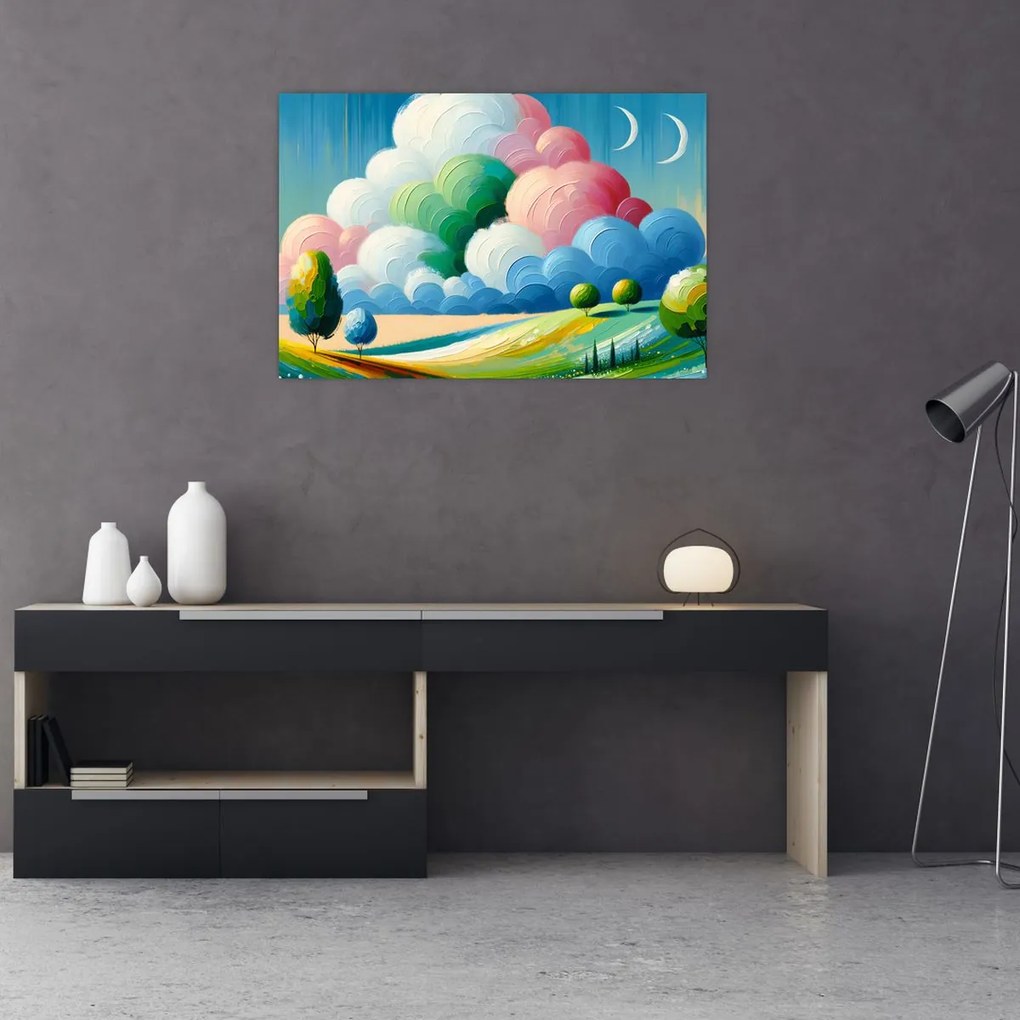 Kép - Tájkép felhővel (90x60 cm)