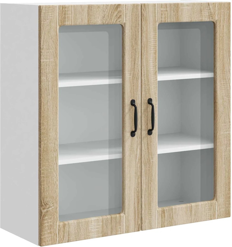 vidaXL Konyhaszekrény polcokkal Sonoma tölgy 80 x 31 x 80 cm Faanyag