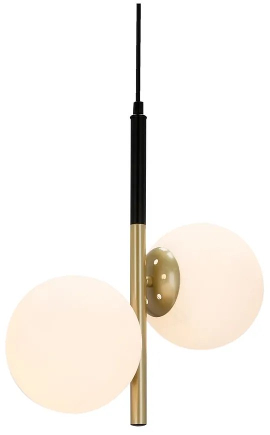 Aranyszínű függőlámpa üveg búrával 32.5x15 cm Duo – Candellux Lighting