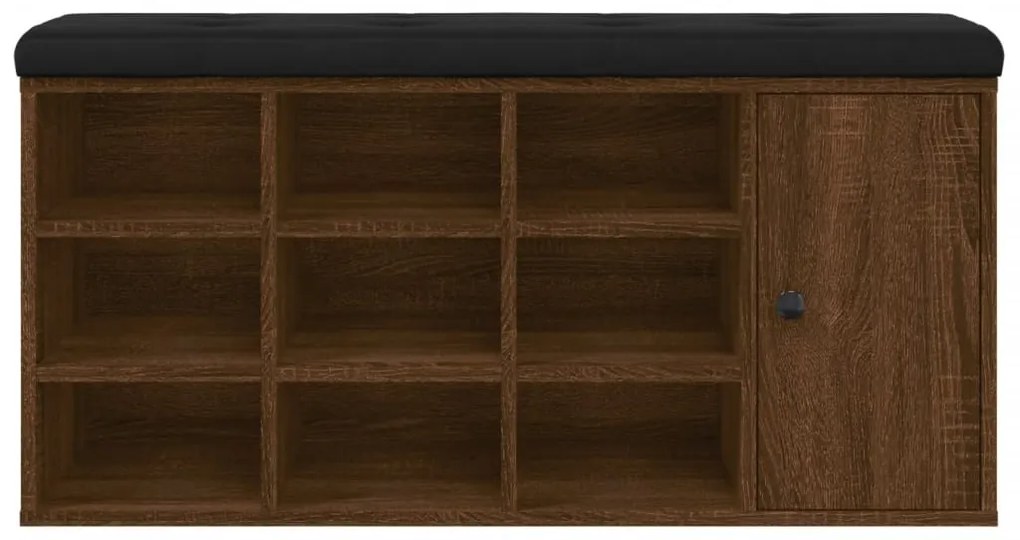 barna tölgy színű szerelt fa cipőtároló pad 102 x 32 x 50 cm