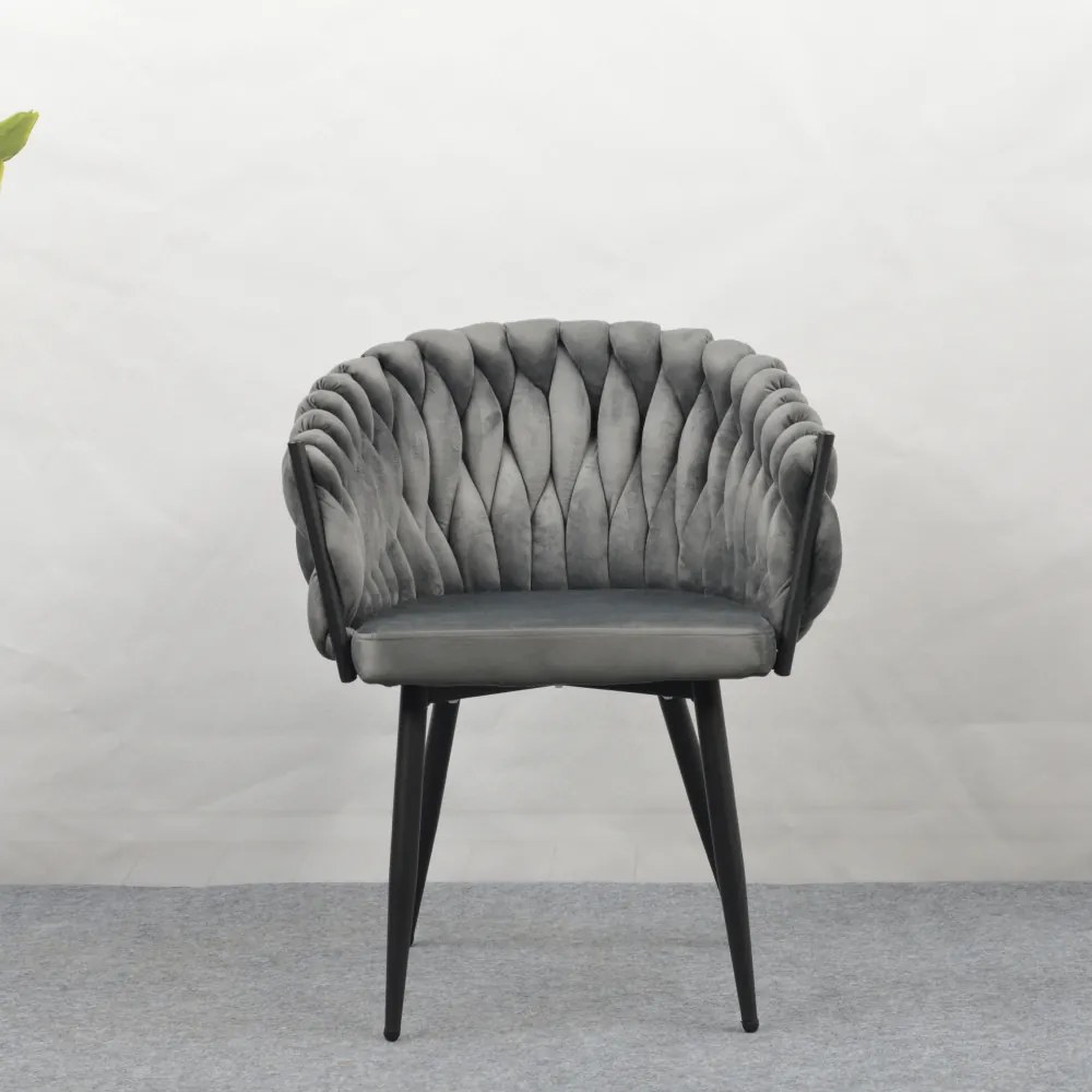 Étkezőszék, sötétszürke Velvet szövet/fekete, BLER