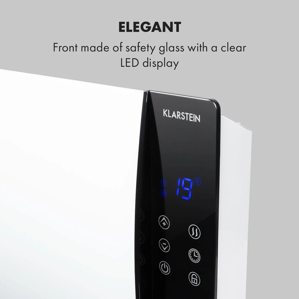 Klarstein Lindholm, konvektor, termosztát, időzítő, 2000 W