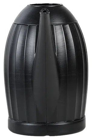 Locsolókanna bordázott mintával, 2 literes, fekete