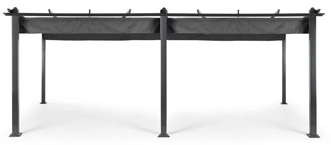 Blumfeldt Pantheon, pergola, árnyékoló, 3 x 6 m, alumínium, napellenző, poliészter, szürke