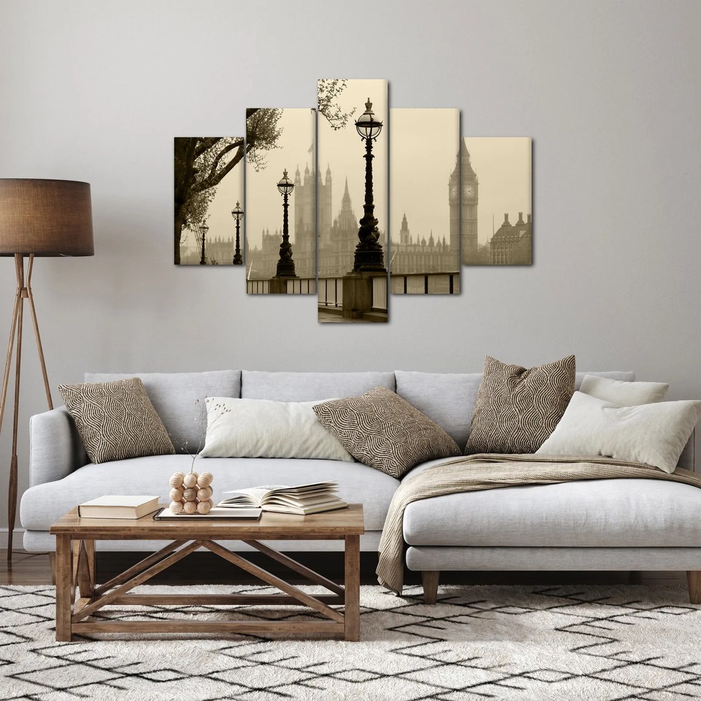 Kép - London a ködben, Anglia (150x105 cm)