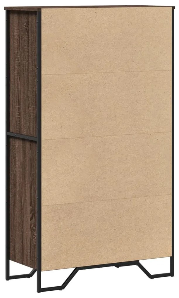 barna tölgy színű szerelt fa magasszekrény 79,5x35,5x137,5 cm