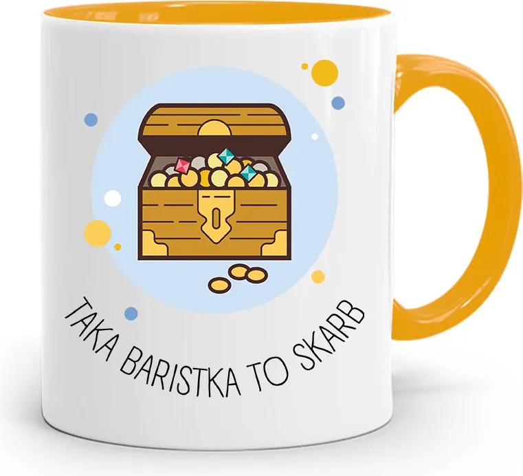 Barista Kávézó Bögre Sárga Ajándék fényképes nyomtatással