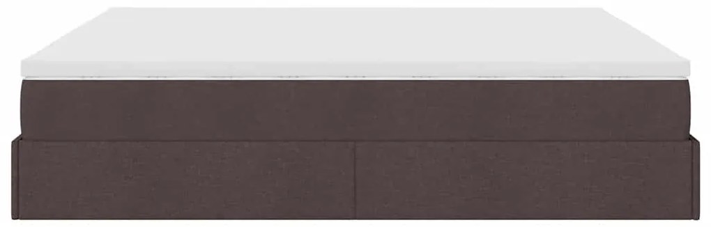 Oszmán ágykeret matraccal sötétbarna 160x200cm szövet
