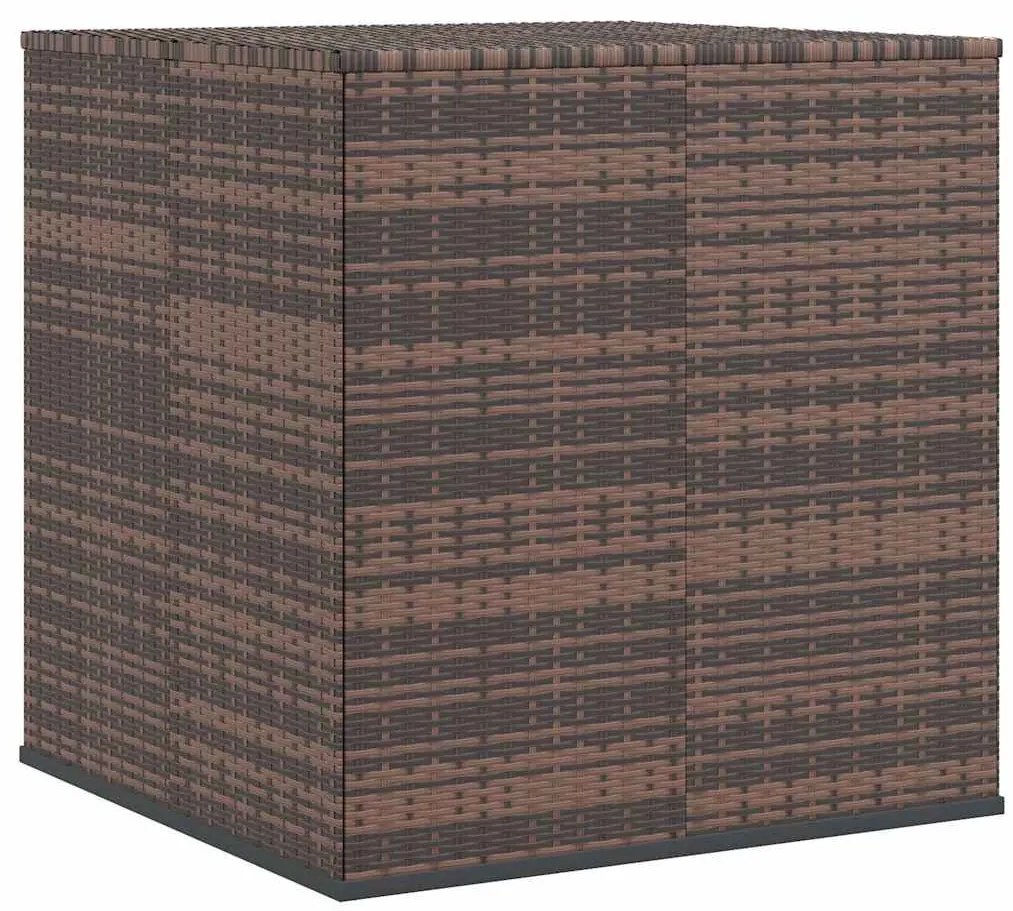barna polyrattan kerti párnatartó doboz 100 x 97,5 x 104 cm
