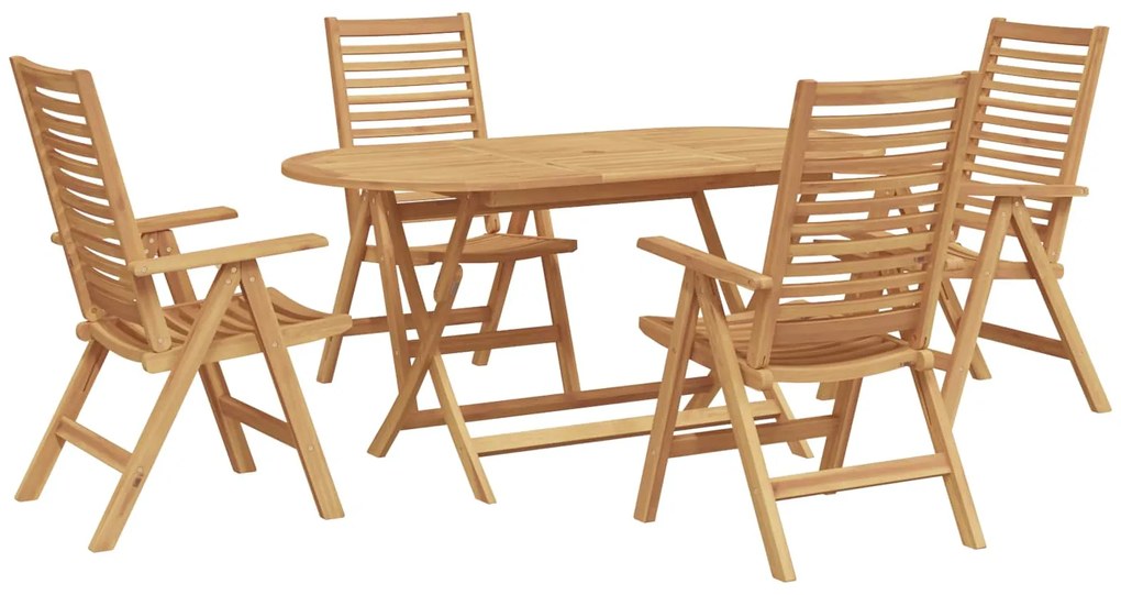 vidaXL Kert étkező szett 5 pcs Barna Tömör Teakfa