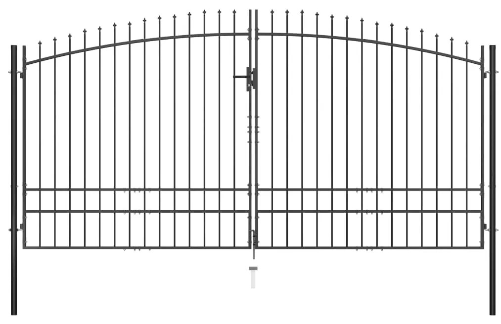 vidaXL kétajtós lándzsahegytetejű kerítéskapu 400 x 248 cm
