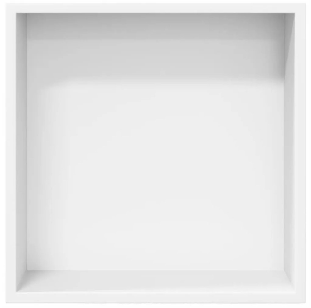 Matt fehér rozsdamentes acél zuhanypolc 32 x 32 x 9 cm