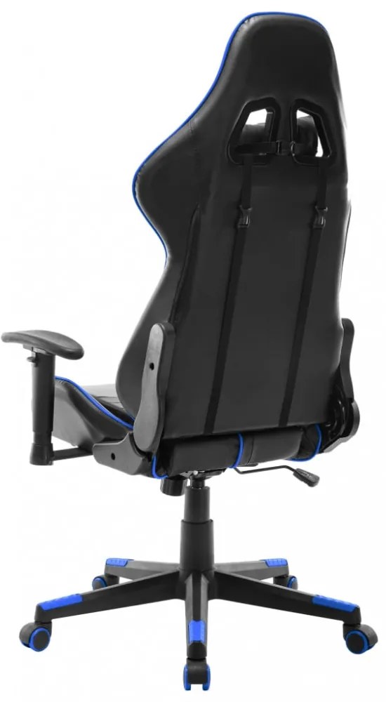 fekete és kék műbőr gamer szék