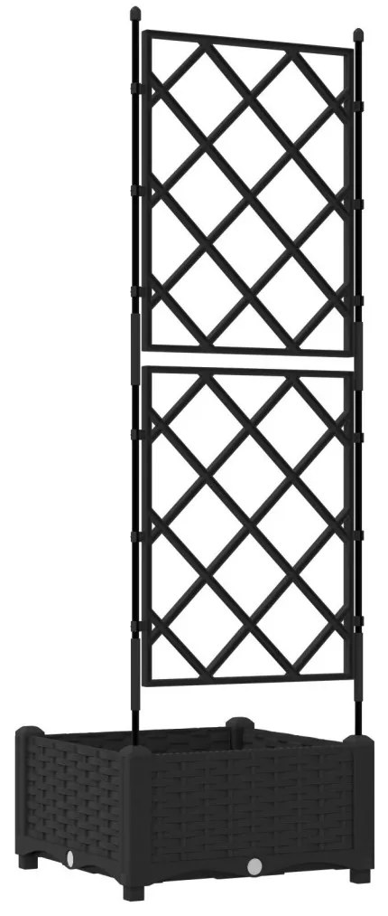 Kertész cserép rácsos változattal Fekete 40 x 40 x 125,5 cm PP