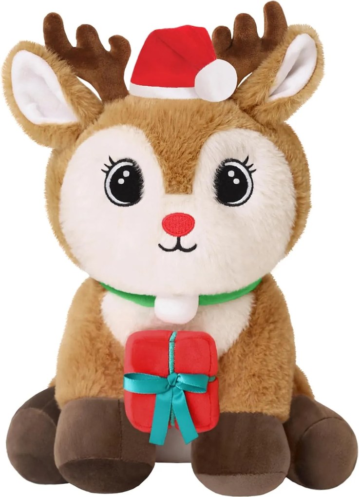 Plüss rénszarvas ajándék karácsonyi dekoráció 25cm