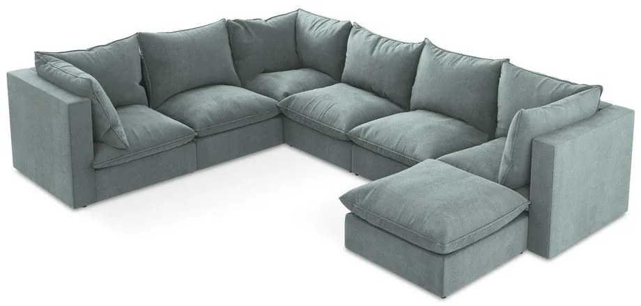 Kék sarokkanapé (bal oldali-U alakú) Manao – Makamii