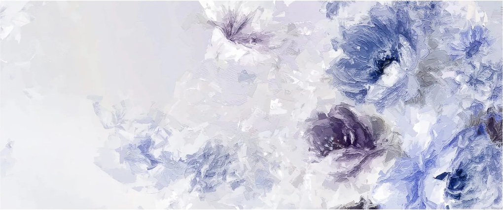 Kép - Virágok, textúrált festmény (120x50 cm)