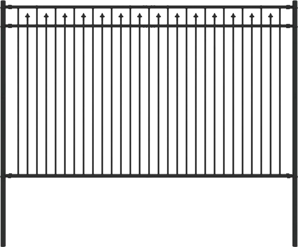 vidaXL Tüske Kerítés Fekete 200 x 166 cm Porszórt acél