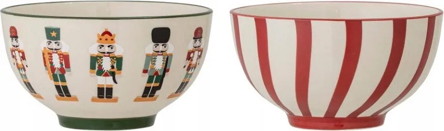 Karácsonyi tálka Jolly diótörő csíkos 2 db 500 ml