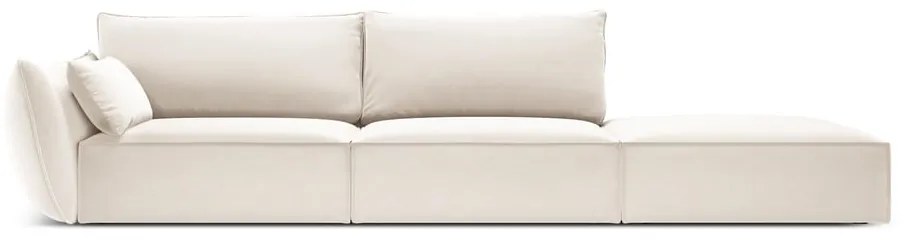 Bézs bársony kanapé, bal oldali 264 cm Vanda – Mazzini Sofas