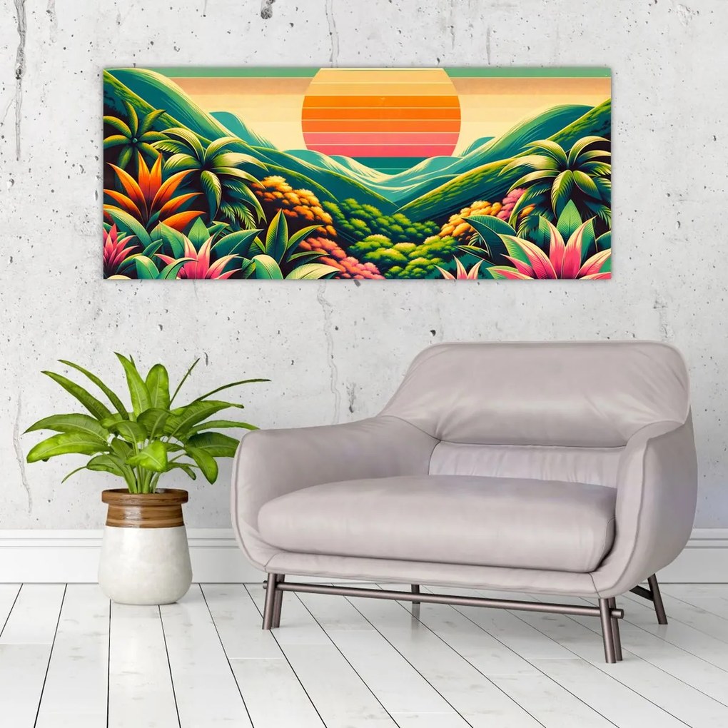 Kép - Színes naplemente (120x50 cm)