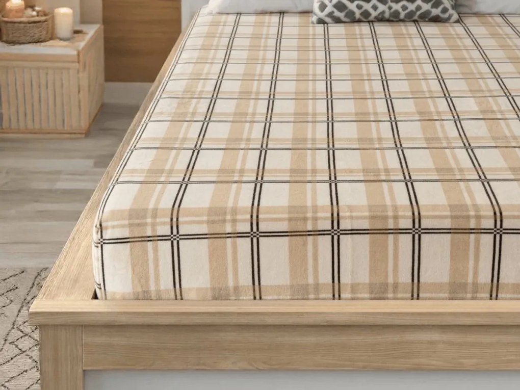 Mikroplüss lepedő PLAID 90x200 cm krém színű