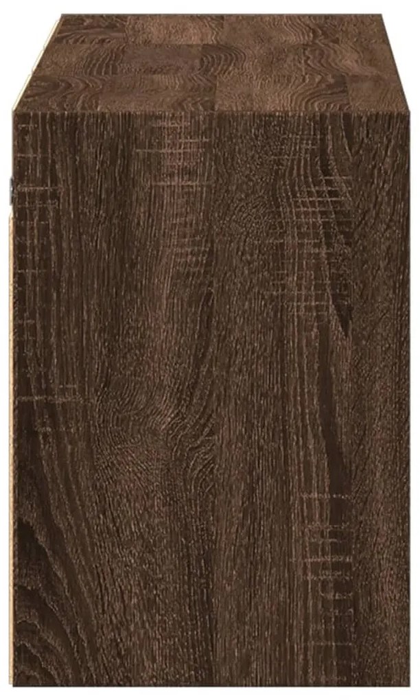 barna tölgyszínű fali TV-szekrény LED-del 130x31x45 cm