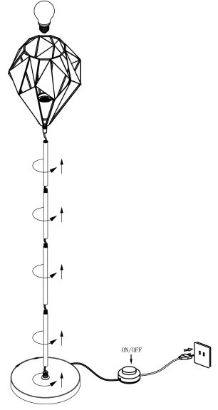 Eglo 49994 - Állólámpa CARLTON 1 1xE27/60W/230V