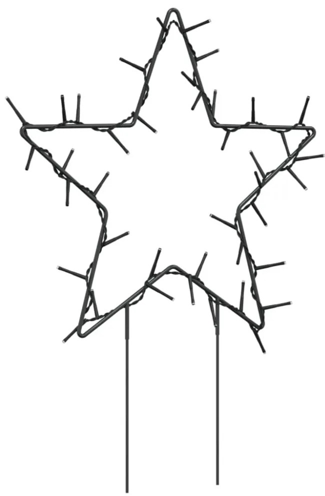 karácsonyi csillag fénydekoráció 3 cövekkel 50 LED 29 cm