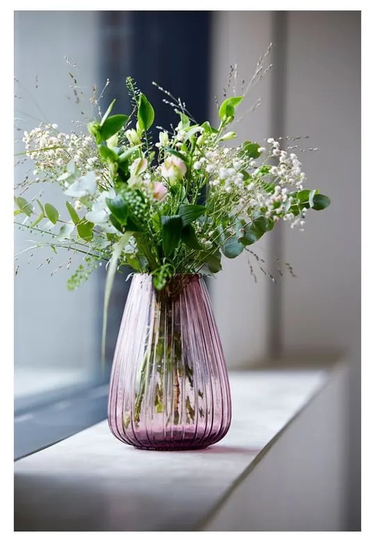 Kusintha rózsaszín üveg váza, magasság 22 cm - Bitz