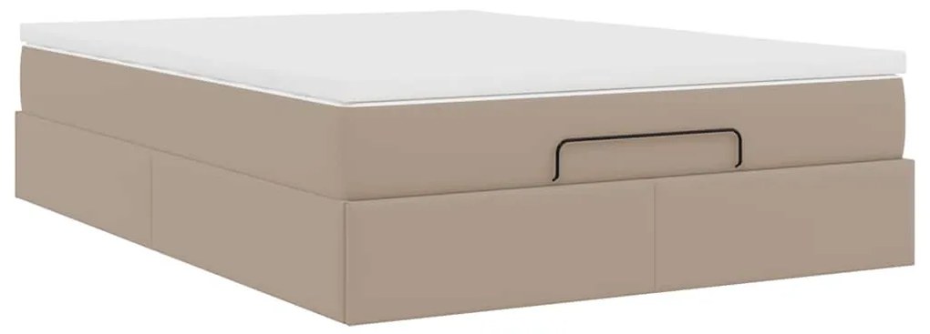 Ottomán ágykeret matraccal Cappucino 140x190cm műbőrrel