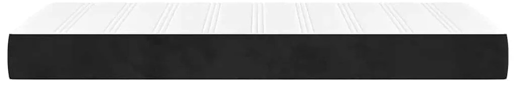 fekete bársony zsebrugós ágymatrac 80x220x20 cm