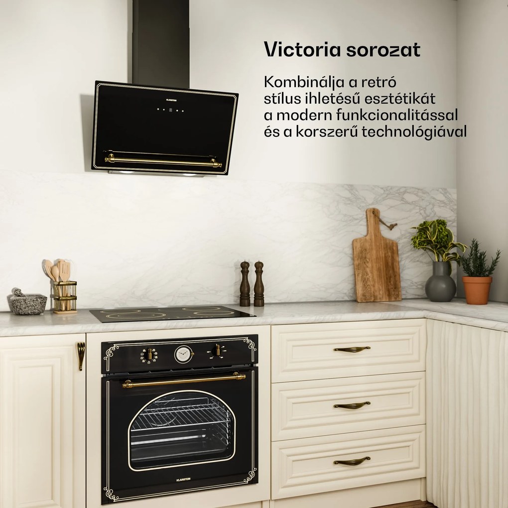 Klarstein Victoria üvegkerámia főzőlap, 4 zóna, Elegáns, időtálló, 6600 W, 60 cm