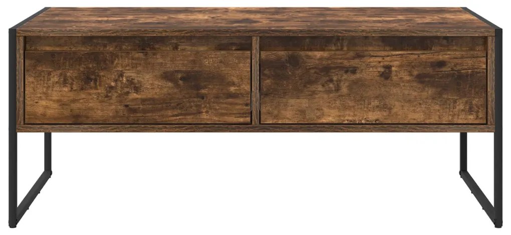 vidaXL Dohányzóasztal fiókkal Füstös tölgy 100 x 46 x 40 cm Faanyag