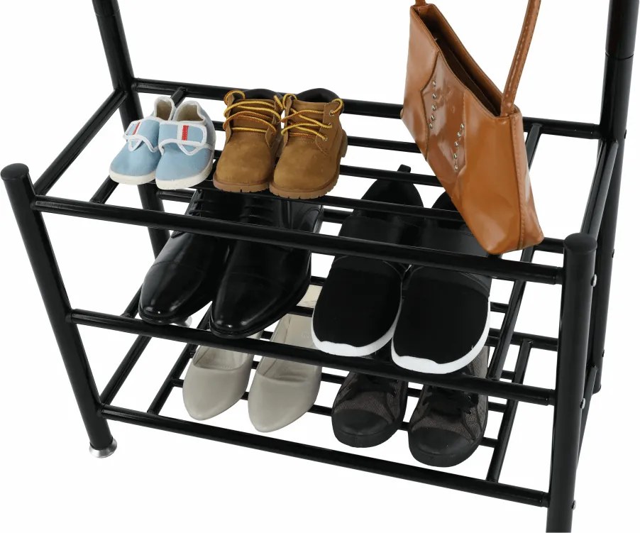 Fogas cipőtartóval, fekete fém, BARNUM