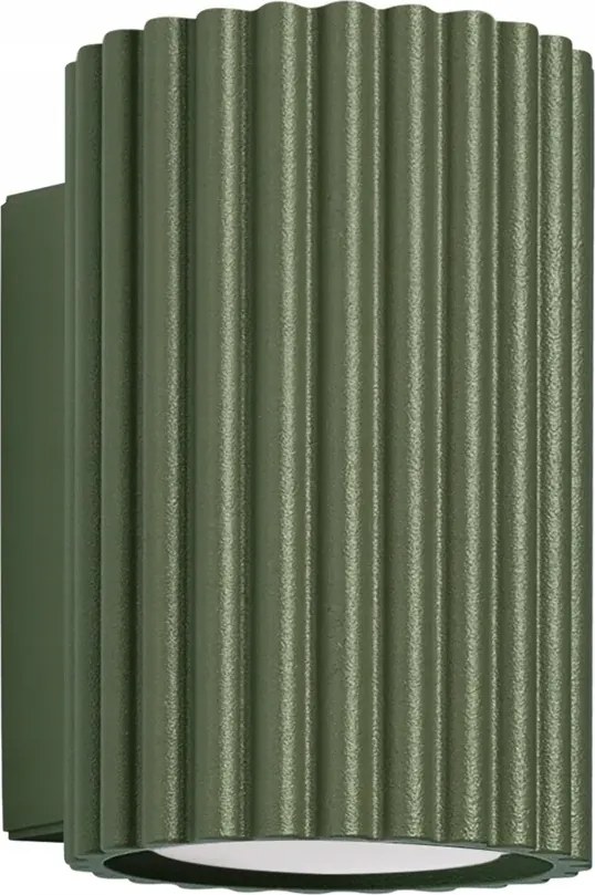 Fali lámpa modern zöld bordázott 10 cm felül vagy alul 1db Sollux