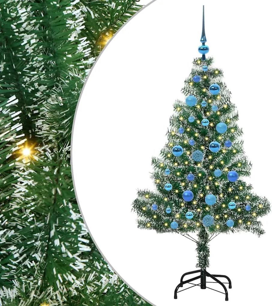vidaXL Mű karácsonyi fa hóval borítva LED fényekkel 150 LED-del 150 cm