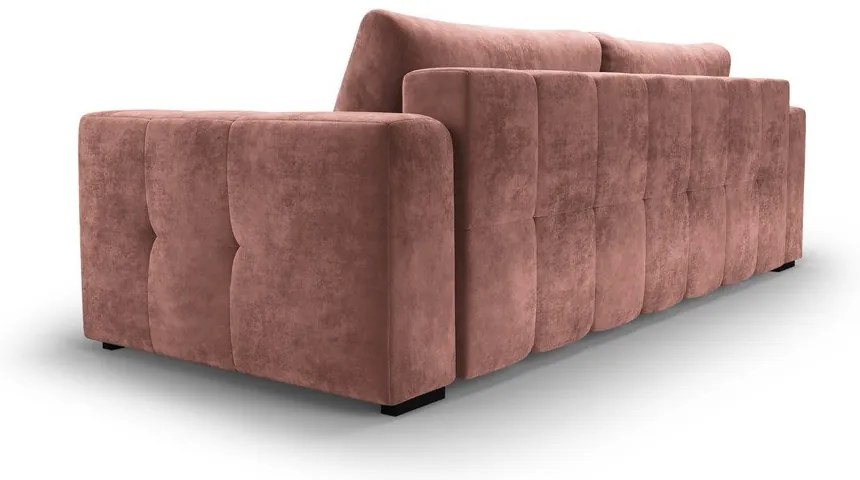 Luca rózsaszín kinyitható bársonykanapé - Milo Casa