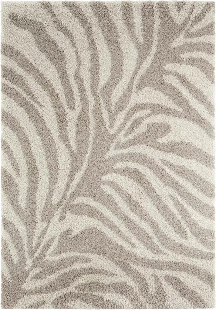 Bézs színű Shaggy zebra szőnyeg Mint Rugs 80x150 cm