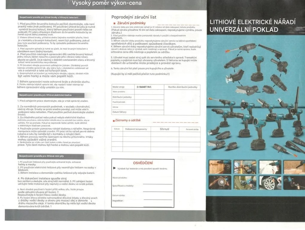 Többfunkciós AKKU készlet - D-SMART 9in1 - szerszámosládában - 36V