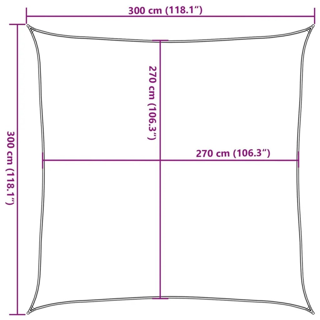 barna HDPE napvitorla 160 g/m² 3 x 3 m