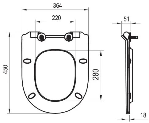 Ravak X01862 - WC-ülőke SoftClose VITA SLIM fekete